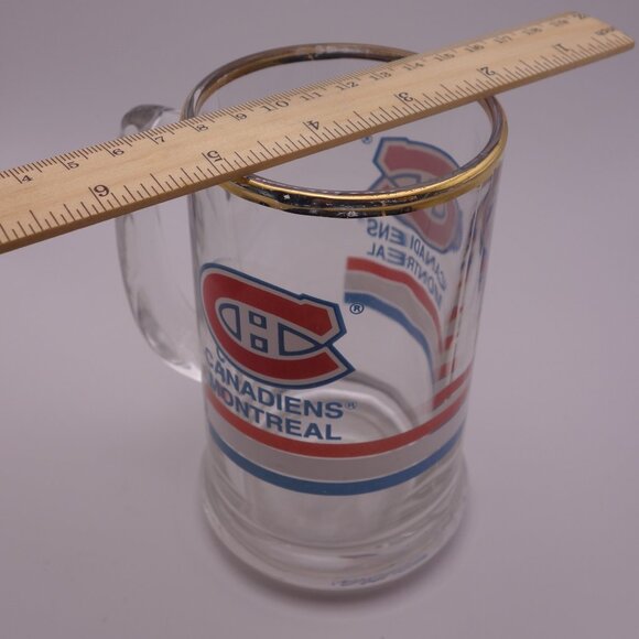 Canadiens Montreal Beer Glass with Handle and Gold Rim - Picture 6 of 12